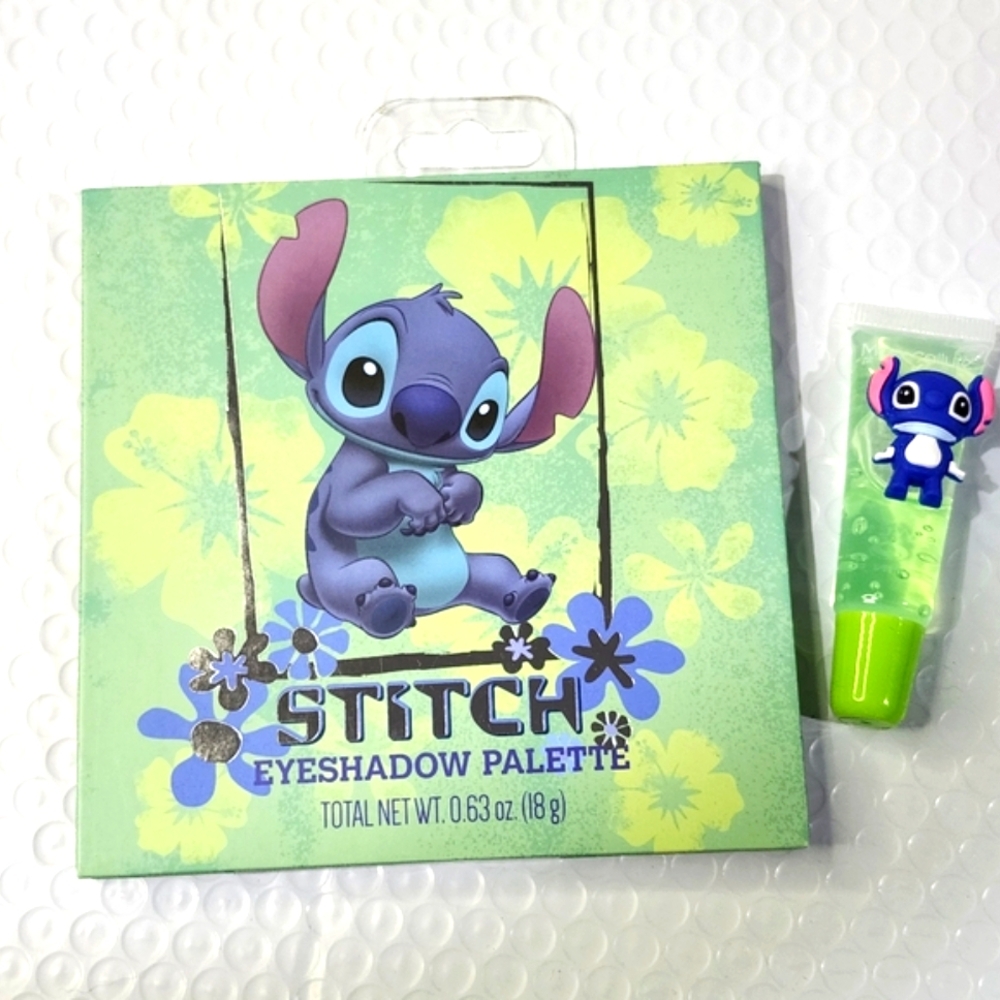 Disney's Stitch 9 Pan Eyeshadow Palette & Lip Gloss